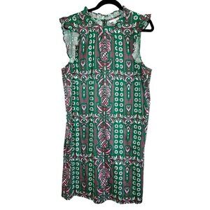 Charter Club Dress XL Green Midi Floral Boho Western Feminine Retro preppy girly